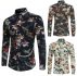 fashion solid men casual shirts floral long sleeve t-shirt long sleeve slim fit