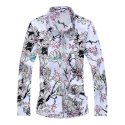 feitong men’s shirt casual printing colorful slim long sleeve dress shirt blouse men shirts long sleeve 2020#g35