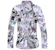 feitong men’s shirt casual printing colorful slim long sleeve dress shirt blouse men shirts long sleeve 2020#g35