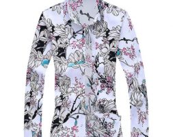 feitong men’s shirt casual printing colorful slim long sleeve dress shirt blouse men shirts long sleeve 2020#g35