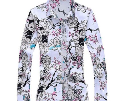 feitong men’s shirt casual printing colorful slim long sleeve dress shirt blouse men shirts long sleeve 2020#g35