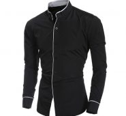 feitong solid mens dress shirts men black shirt casual shirt slim fit long-sleeved blouse camisas sociais men wear shirts