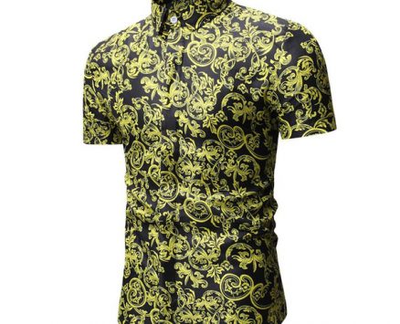 flower pattern shirt men camisa fashion 2019 summer mens printed shirts short sleeve mens dress shirts high quality