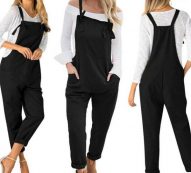 for woman women summer jumpsuits patchwork solid color capris rompers wearing with pockets loose casual overalls