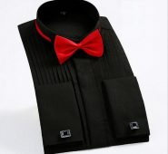 french style men wedding shirts 2021 new summer long sleeve party banquet mens shirts casual brand tuxedo men shirt black