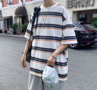 hoodies summer cotton t-shirt men’s fashion casual striped t shirt men streetwear korean loose short-sleeved tshirt mens m-2xl