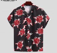 incerun fashion men printed shirt short sleeve casual lapel streetwear 2020 vacation camisas chic summer men hawaiian shirts 5xl