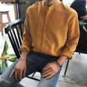 incerun men casual shirt brand cotton breathable solid color long sleeve button lapel 2021 streetwear camisas hombre s-5xl