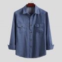 incerun men denim shirt long sleeve lapel streetwear 2021 casual work shirts autumn button chic pockets camisas hombre 5xl