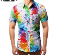 incerun men hawaiian shirt short sleeve lapel vacation 2020 casual blouse summer colorful printed mens shirts streetwear s-3xl
