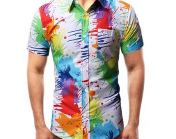 incerun men hawaiian shirt short sleeve lapel vacation 2020 casual blouse summer colorful printed mens shirts streetwear s-3xl