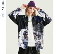 inflation men autumn shirt digital printing men harajuku shirt long sleeve street wear oversized 92147w