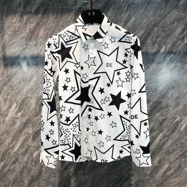 k01378 fashion men's shirts 2021 runway luxury european design party style men's clothing