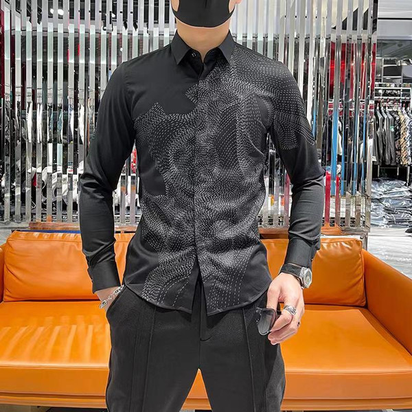 k01387 fashion men's shirts 2021 runway european design party style men's clothing