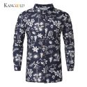 kancoold men casual shirts new fashion printed men’s shirt long sleeve slim fit single breasted business button shirt dec18