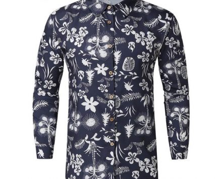 kancoold men casual shirts new fashion printed men’s shirt long sleeve slim fit single breasted business button shirt dec18