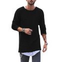 long sleeve mens t shirt 2018 summer round neck male oversized t-shirt cotton knitted tshirt streetwear hip hop tee shirt homme