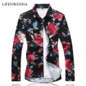 m-7xl new autumn fashion men’s shirt slim fit long sleeve floral shirt mens clothing trend plus size mens casual flower shirts