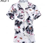 m-7xl new fashion summer mens flower shirt short sleeve floral plus size casual slim fit shirts