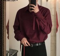 men casual shirt turn down collar long sleeve streetwear brand shirts 2020 pockets fashion solid color leisure camisas incerun