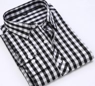 men casual shirts plaid long sleeve shirt spring autumn 100% cotton turn-down collor slim fit comfortable shirts