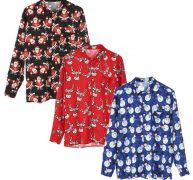 men christmas shirts santa snowman reindeer novelty xmas men long sleeve