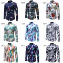 men clothes 2018 men’s shirt fashion slim button long sleeve floral shirt men’s print