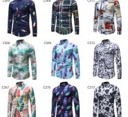 men clothes 2018 men’s shirt fashion slim button long sleeve floral shirt men’s print