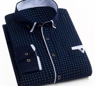 men dress shirt 2020 spring new arrival button down collar long sleeve slim fit mens business shirts s-4xl