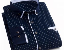 men dress shirt 2020 spring new arrival button down collar long sleeve slim fit mens business shirts s-4xl