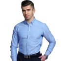 men dress shirt striped solid plaid oxford with left chest pocket long sleeve male casual regular-fit button down shirts