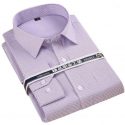 men dress shirts plus size long sleeve asian size business male casual striped pure color boutique shirts wholesale1