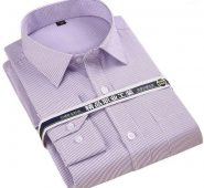 men dress shirts plus size long sleeve asian size business male casual striped pure color boutique shirts wholesale1