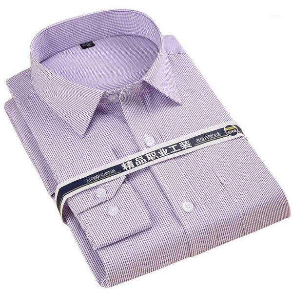 men dress shirts plus size long sleeve asian size business male casual striped pure color boutique shirts wholesale1