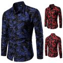 men fashion shirt men 2020 spring new long sleeve shirt casual turn-down collar youth club style printed slim