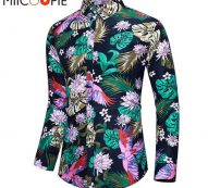 men floral shirt offers clothes long sleeve slim flower print casual dress shirts 2020 mens camisa masculina blusas