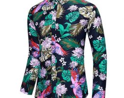 men floral shirt offers clothes long sleeve slim flower print casual dress shirts 2020 mens camisa masculina blusas