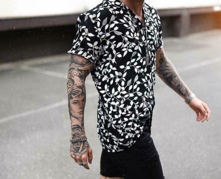 men hawaiian shirt beach flower party summer holiday fancy short sleeve tee