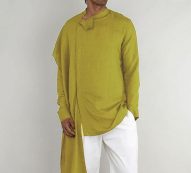 men irregular shirt long sleeve solid button 2020 islamic muslim kaftan stand collar cotton vintage men clothes incerun 5xl1