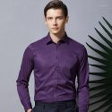 men long sleeved shirt slim fit style design solid color business casual dress shirt male social brand men clothing 2019 fashion1