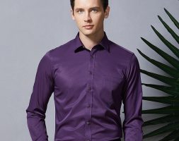 men long sleeved shirt slim fit style design solid color business casual dress shirt male social brand men clothing 2019 fashion1