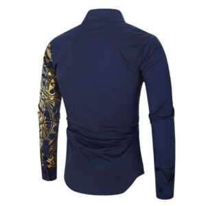 men luxury shirt slim long sleeve printing casual front button for autumn travel -opk