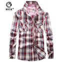 men plaid shirt 100% cotton casual long sleeve shirt soft comfort fitted version brand man clothes