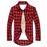 men plaid shirt camisas social 2021 autumn men’s fashion plaid long-sleeved shirt male button down casual check