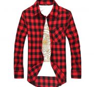 men plaid shirt camisas social 2021 autumn men’s fashion plaid long-sleeved shirt male button down casual check