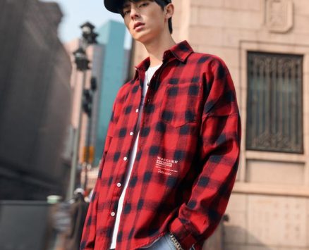 men plaid shirts man streetwear shirts male white red black plaid long sleeve shirt casual shirt korean style 2020 fashion