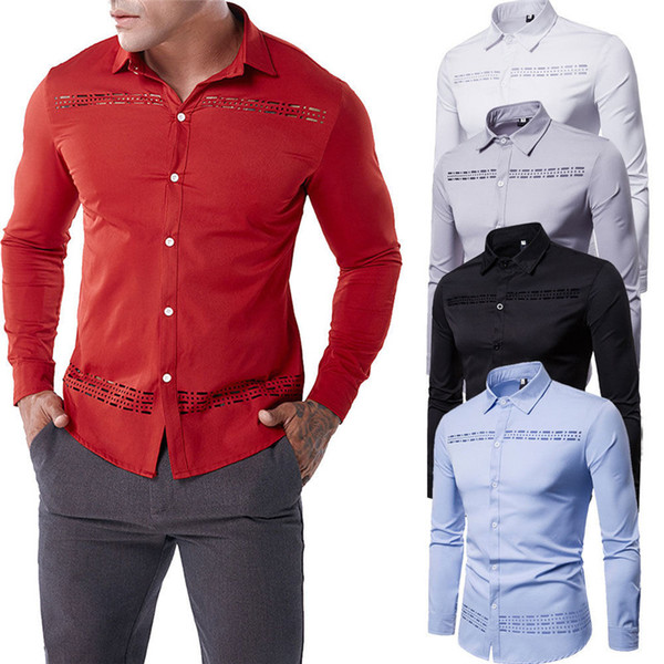 men shirts europe size new arrivals slim fit male shirt solid long sleeve british style cotton men's shirt 4 color s-xxl