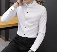 men solid shirts business slim fit formal dress shirt 2021 spring long sleeve camisas para hombre male m-6xl