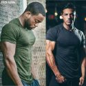 men t shirts summer sports running tees mens clothing short sleeve casual o neck cotton fitness tshirt sportwear