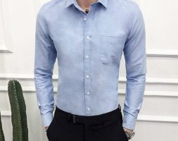 men wedding shirt long sleeve men dress shirts man business party solid casual shirt work wear slim male m-5xl